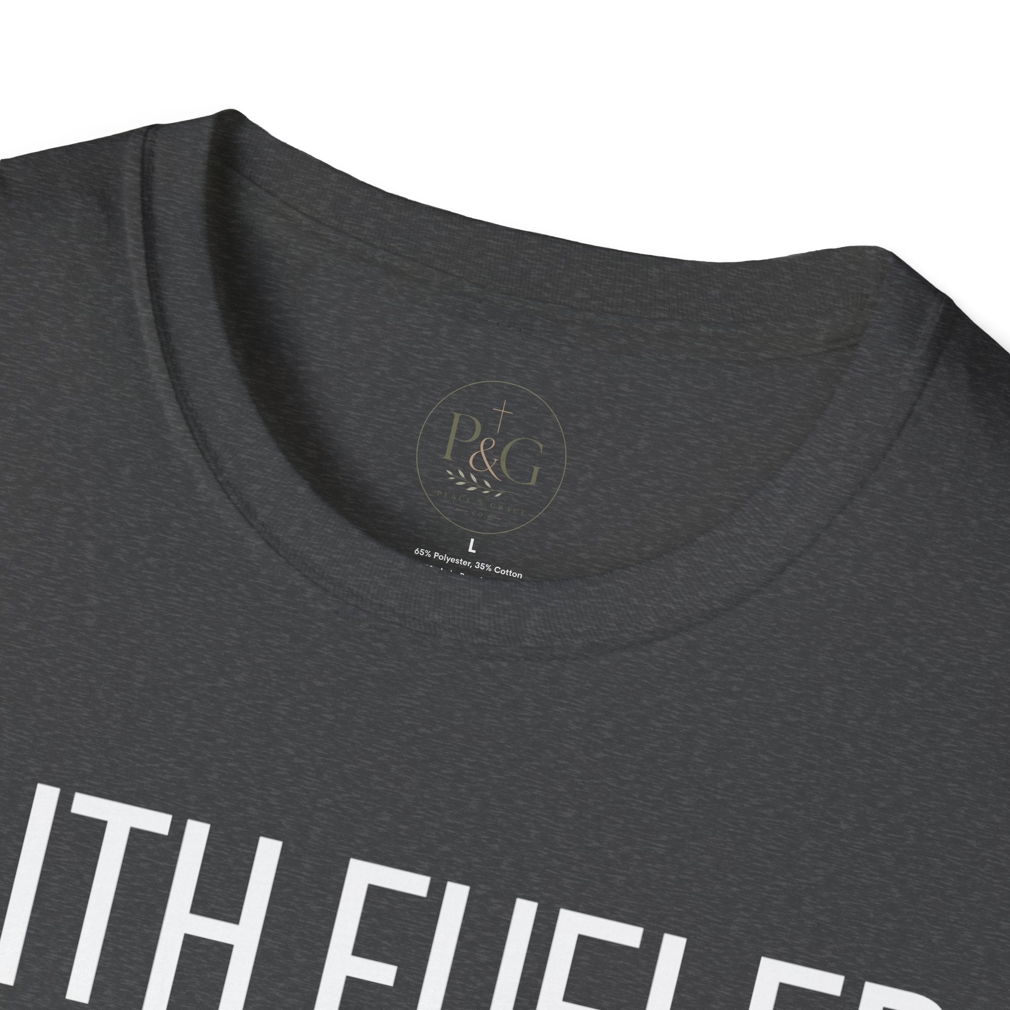 Faith Fueled T-Shirt — Christian Cross Tee with Scripture (Hebrews 12:2)