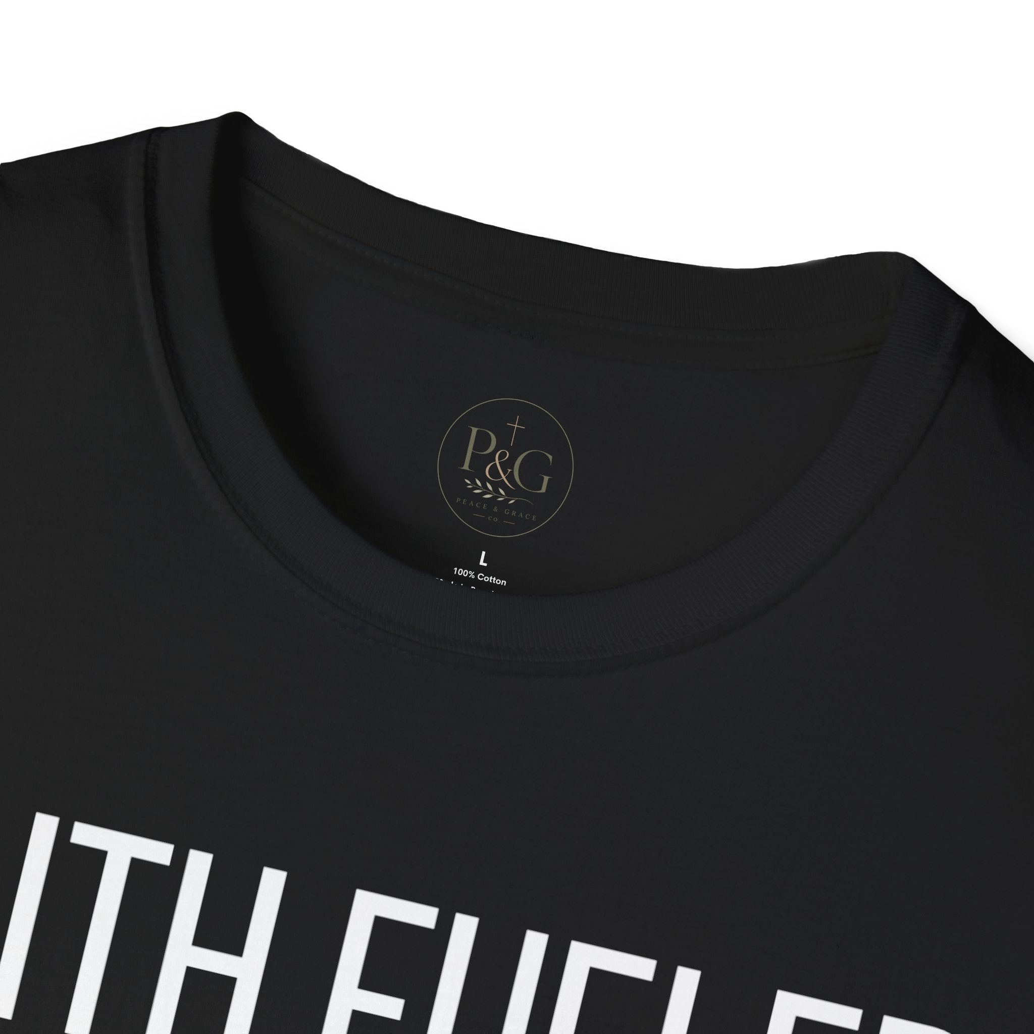 Faith Fueled T-Shirt — Christian Cross Tee with Scripture (Hebrews 12:2)